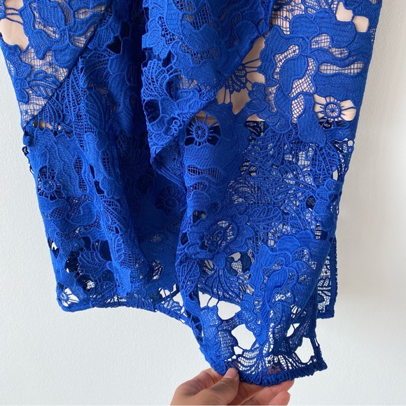 NWT Cooper St Lace Sky Beauty V-Neck Flounce Ruffle Midi Cocktail Dress - Picture 11 of 14